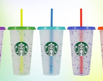 Personalised 24oz Starbucks Confetti Swirl Cold Cup Venti Summer 2021 USA America