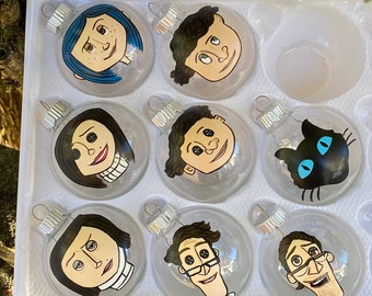 Coraline inspired ornament 8 piece set