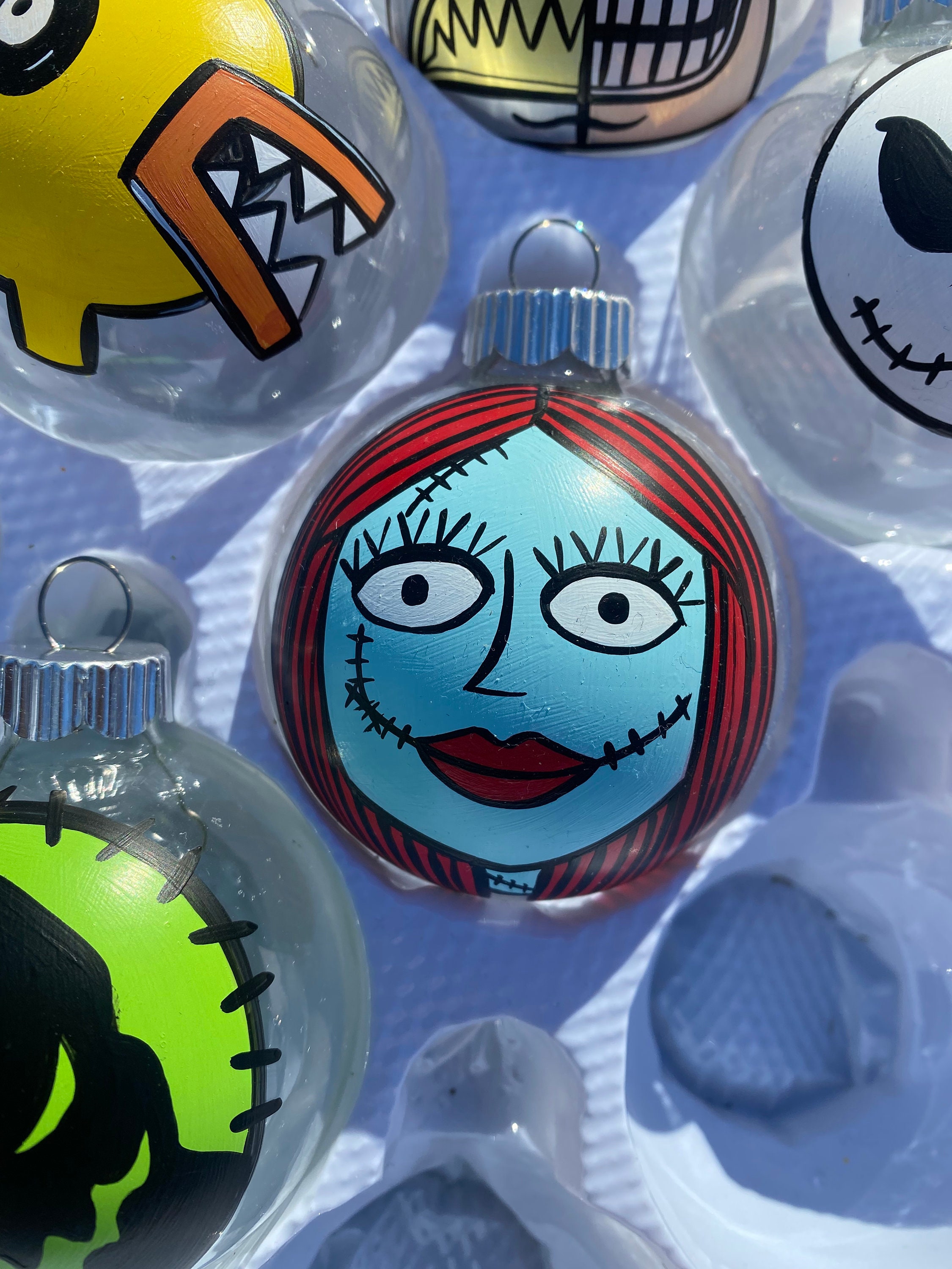 海外購入★ナイトメア・ビフォア・クリスマス オーナメント 7個セット ナイトメアビフォアクリスマス クリスマスボールオーナメント7個セット