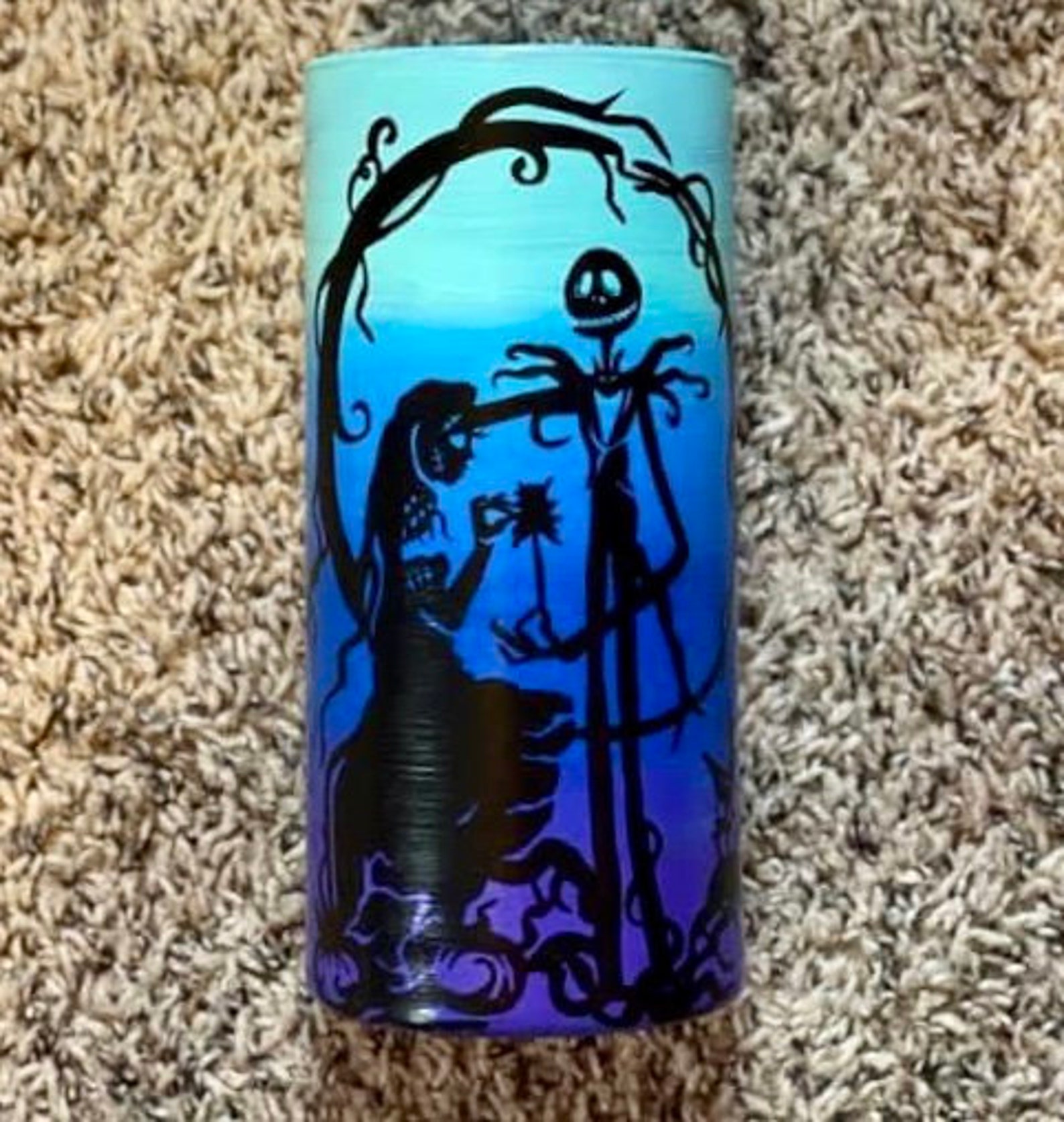 Jack and Sally Nightmare Before Christmas Inspired Ombré Vase - Etsy