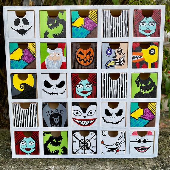 Advent Calendar Wooden Nightmare Before Christmas Inspired Etsy