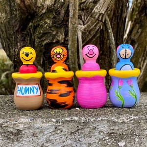 Winnie the Pooh inspired peg doll set