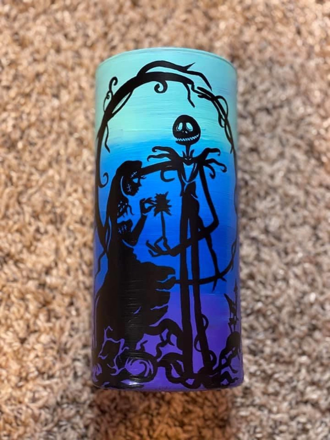Jack and Sally Nightmare Before Christmas Inspired Ombré Vase - Etsy