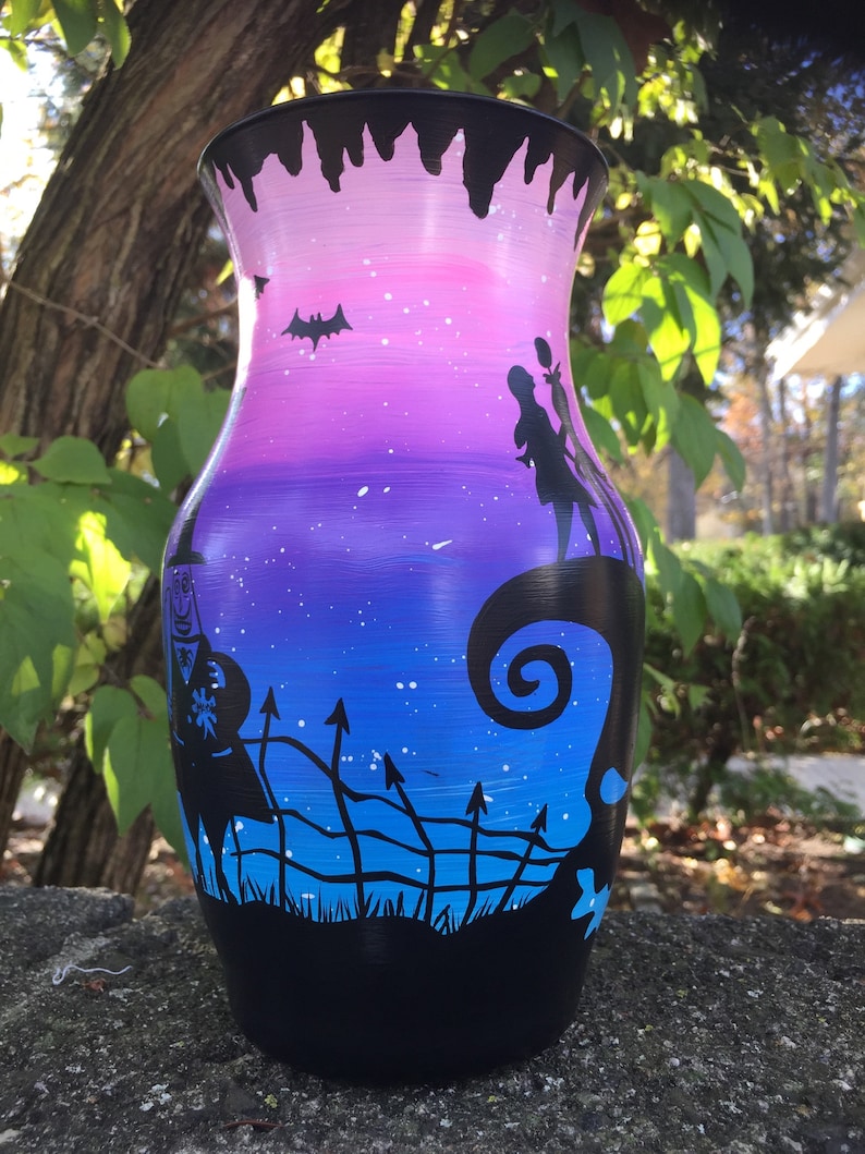 Nightmare Before Christmas Inspired Ombré Glass Vase - Etsy