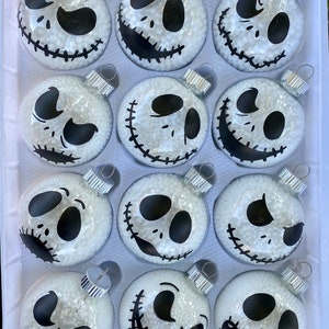 Jack Skellington faces inspired 12 piece ornament set