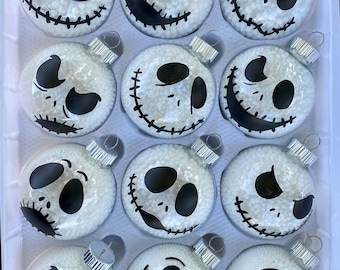 Jack Skellington faces inspired 12 piece ornament set
