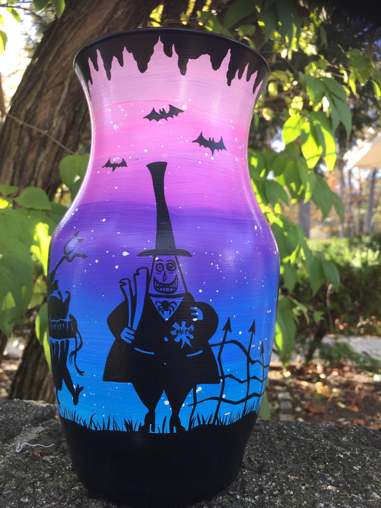 Nightmare Before Christmas Inspired Ombré Glass Vase - Etsy