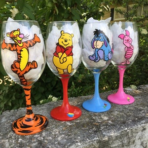 Winnie the Pooh inspired Wine Glass Set