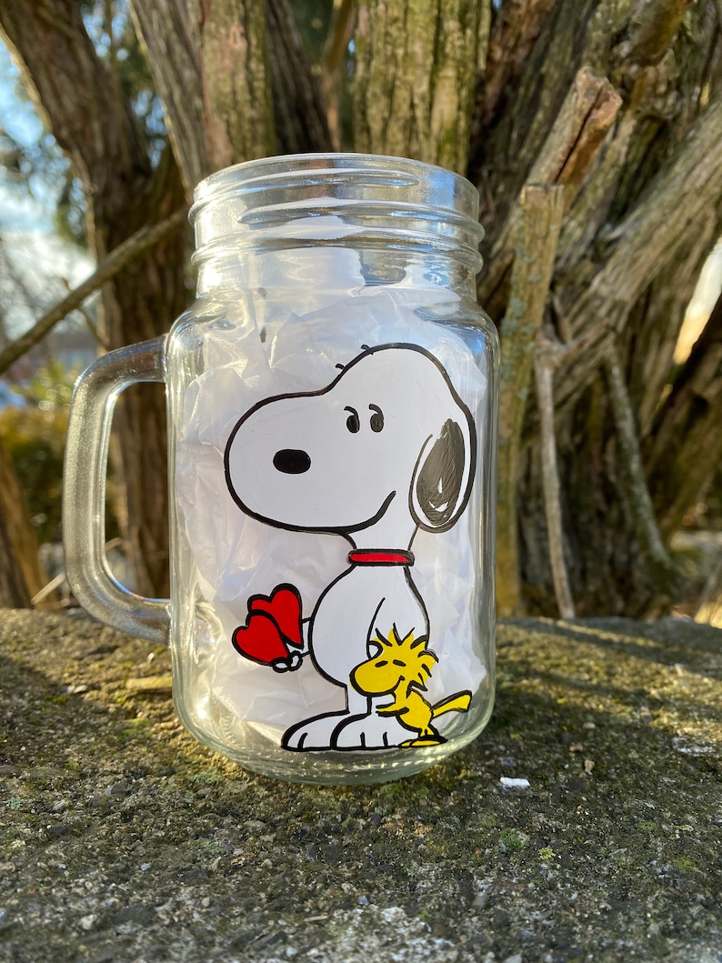 Buy Snoopy and Woodstock Inspired Glass Online in India Etsy