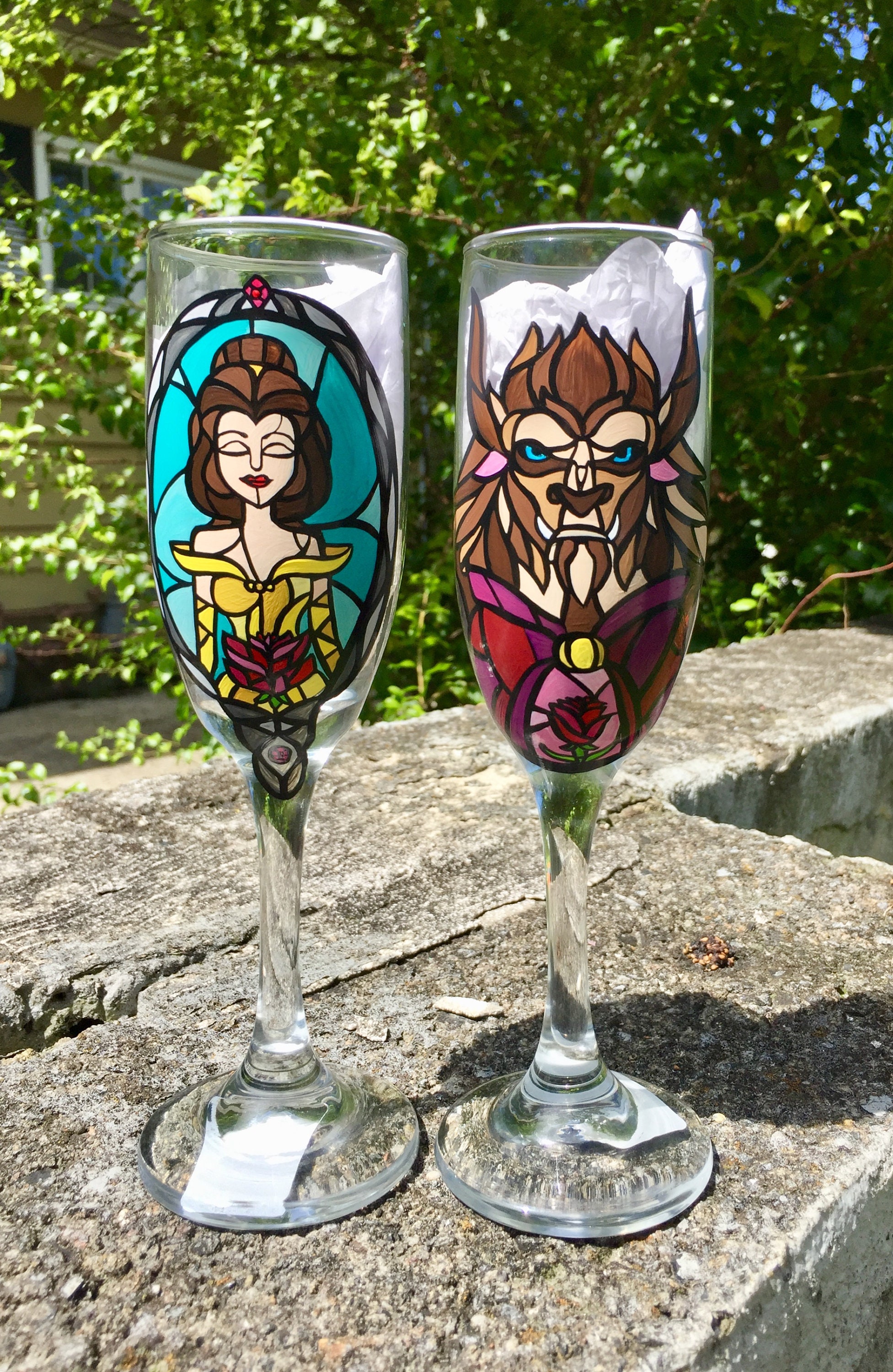 Lot De 8 Verres Flûte à Champagne Bayel Bacchante - Décor Femme Nue Givrée - Occasion