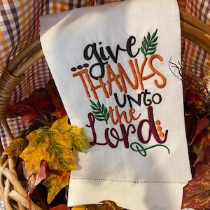 Give Thanks Tea Towel