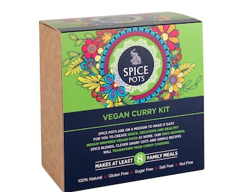 Spice Pots Vegan Curry Kit - Vegan Gift - Vegan Friendly Gifts for Christmas - Vegan Gifts for Women - Veg Curry