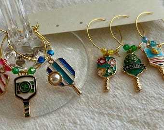 Pickleball Wine Charms