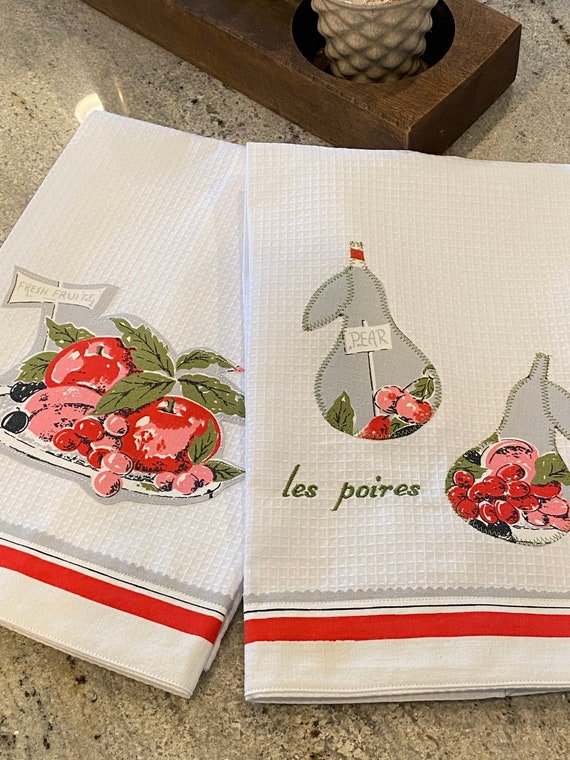 Vintage French Country Kitchen Towels Etsy