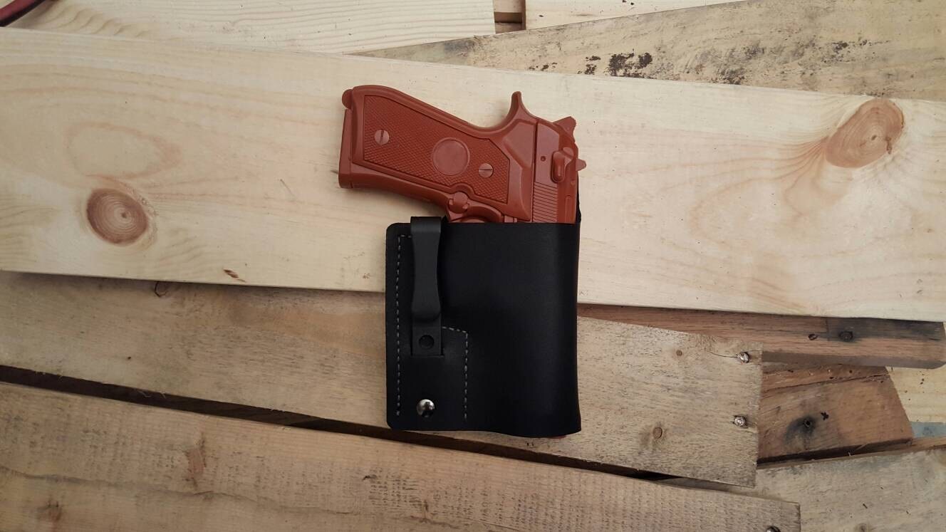 Beretta 92fs 92 M9 Concealed Carry Soft Black Leather Holster Etsy