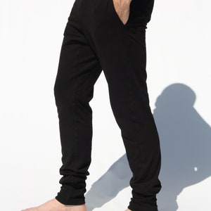  Apana Pantalones deportivos para hombre, tejido mixto, para yoga,  entrenamiento, pantalones deportivos con bolsillos, Negro - : Ropa, Zapatos  y Joyería