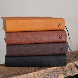 ESV Handbound Large Print Leather Bible | Full Grain, Personalized, Red Letter
