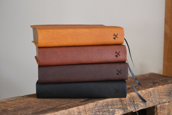 ESV Handbound Large Print Leather Bible | Full Grain, Personalized, Red Letter