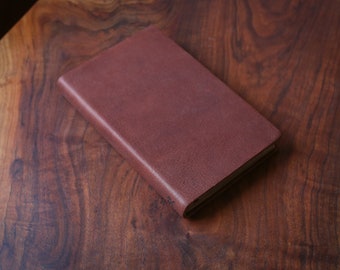 NKJV Handbound Leather Bible - Full Grain - Personalized Thinline Red Letter