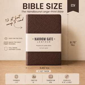 ESV Handbound Large Print Leather Bible | Full Grain, Personalized, Red Letter image 5