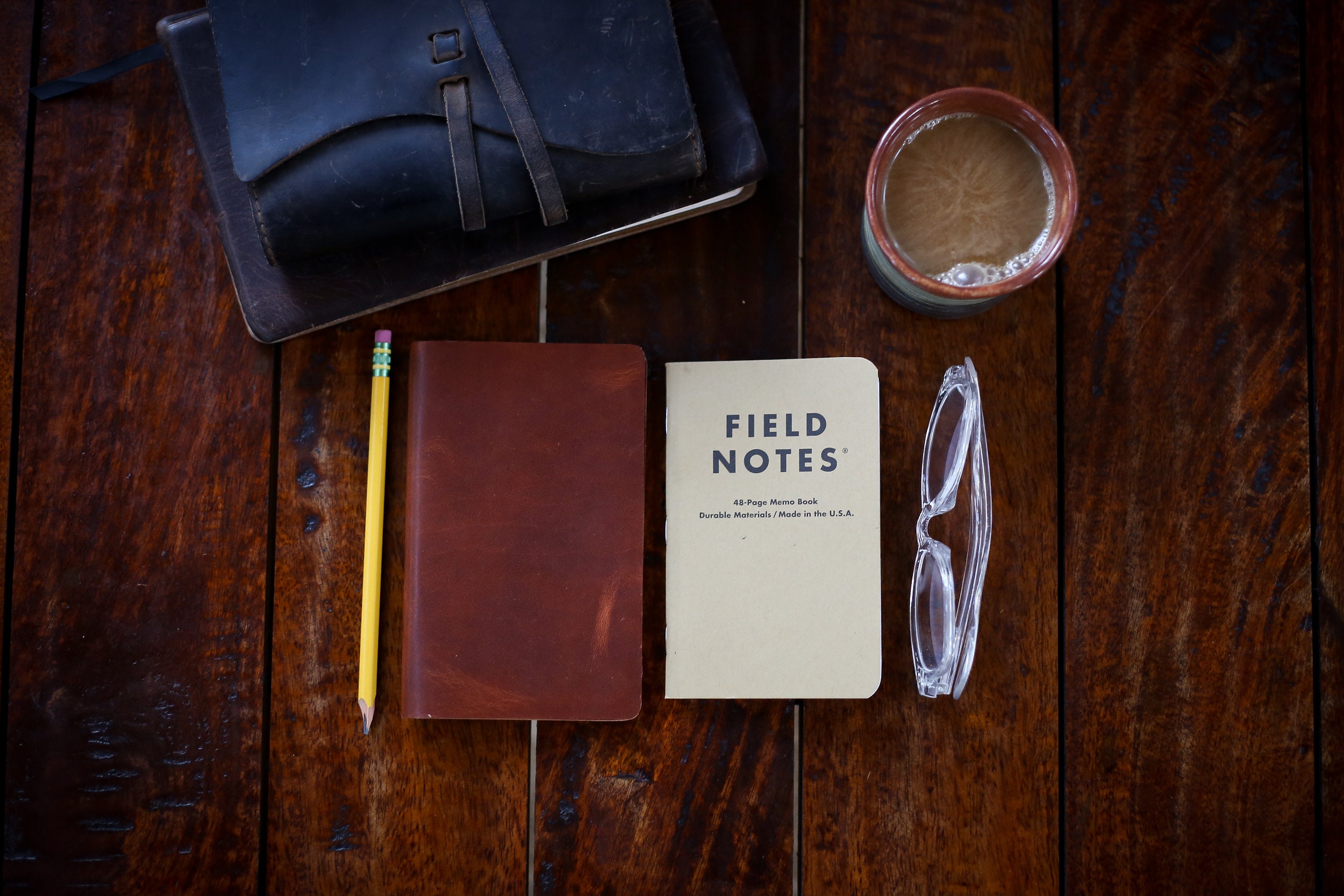 Leather Pocket Notebook | Field Notes Journal, Full Grain Leather - Etsy