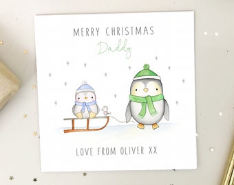 Personalised Daddy Christmas Card - Dad Grandad From A Girl or Boy