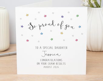 Passed Your Exams Card, Personalised Well Done, So Proud of you card, GCSEs A-Levels