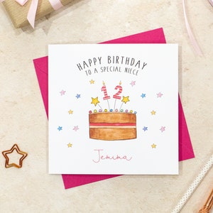 Personalised Girls Birthday Card - 10th, 11th, 12th, 13th, 14th, 15th, 16th - Teenage Birthday Card - Daughter, Niece, Granddaughter