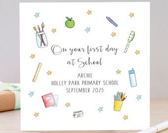 Personalised First Day At School Card
