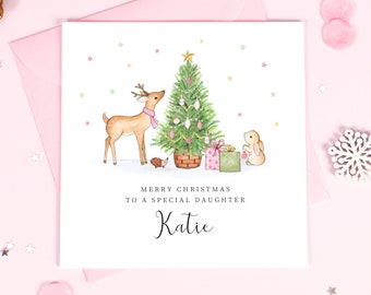 Personalised Girls Christmas Card,  Daughter Christmas Card, Granddaughter Christmas Card, Special Girl Christmas Card, Niece Christmas Card