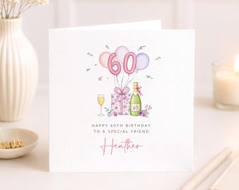 Personalised 60th Birthday Card For Friend Sister Mum Grandmother