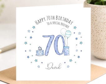 Personalised 70th Birthday Card For Him, Brother, Friend