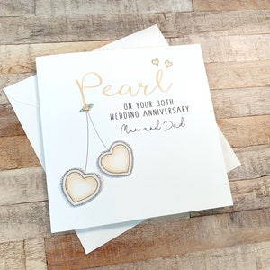 Personalised Pearl Anniversary cards - 30th Wedding Anniversary Card