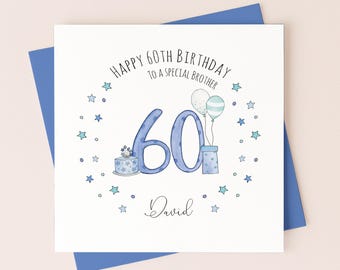Personalised 60th Birthday Card, Brother, Son, Nephew, Husband