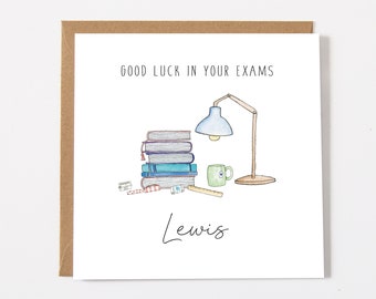 Good Luck in Your A Level Exams Personalised Card, Simple Good Luck ...