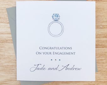 personalised engagement card handmade personalised engagement card personalised congratulations card on your engagement card - Engagement Cards personalised engagement card handmade personalised engagement card personalised congratulations card on your engagement card - Engagement Cards