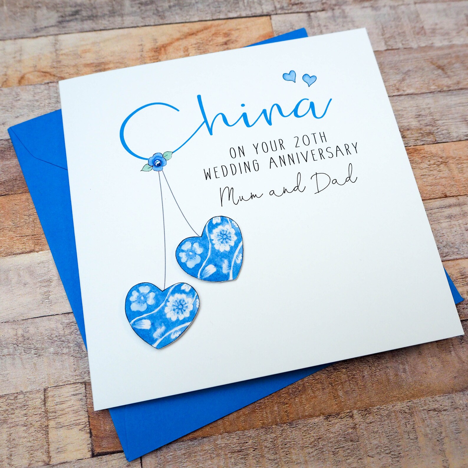 Personalised China Anniversary Cards Handmade Personalised Etsy UK