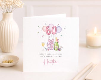 Personalised 60th Birthday Card For Friend Sister Mum Grandmother