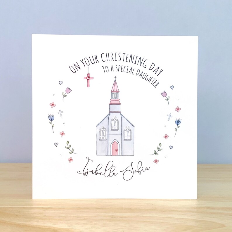 Personalised Handmade Christening Card Goddaughter Etsy UK
