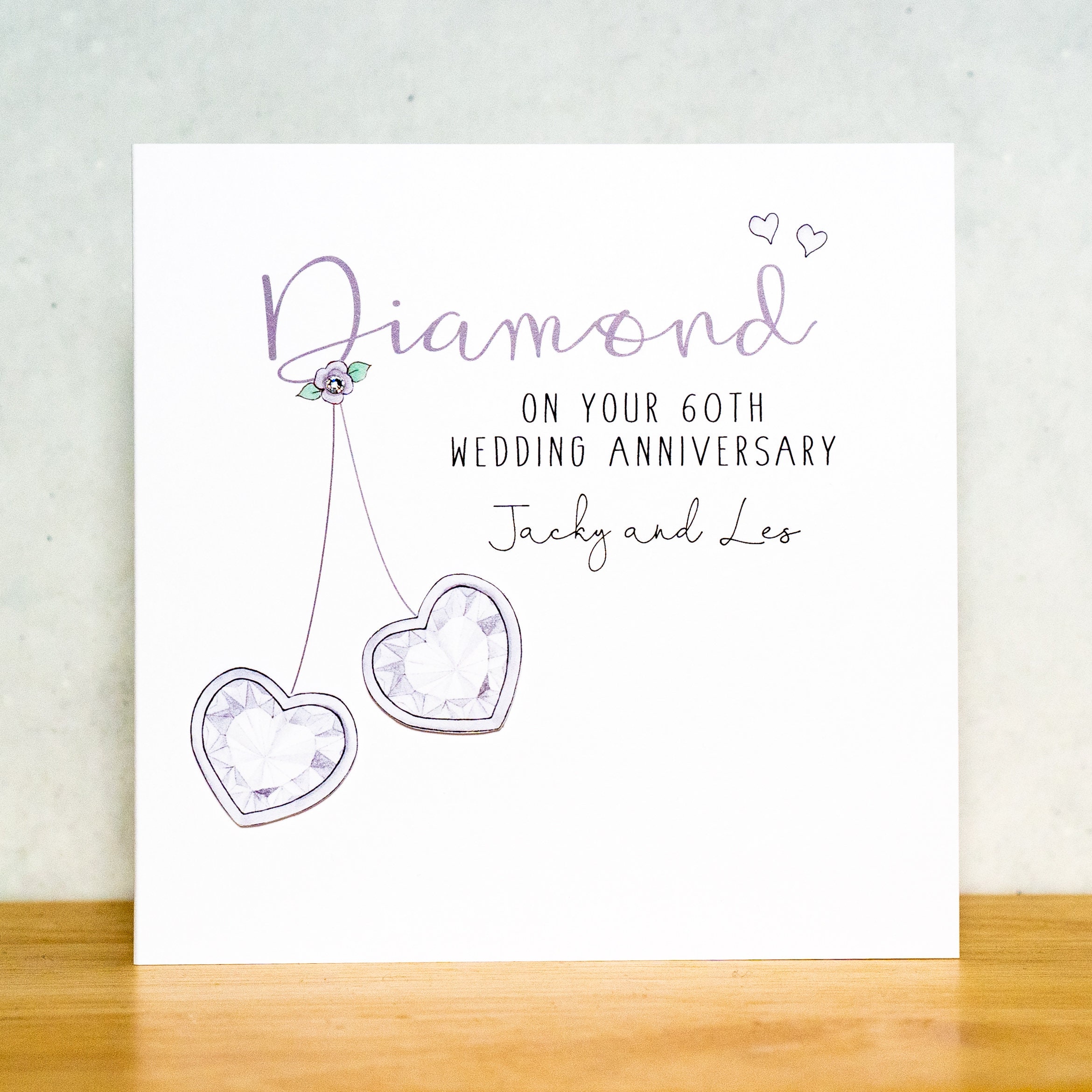Personalised Diamond Wedding Anniversary Card Handmade Etsy UK