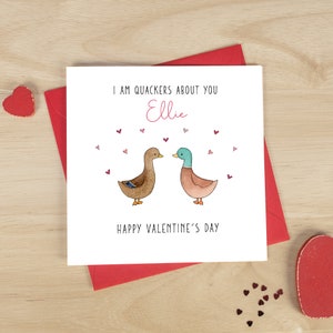 Personalised Ducks Valentine's Day Card, Duck Valentine Card - Husband Valentines, Wife Valentines