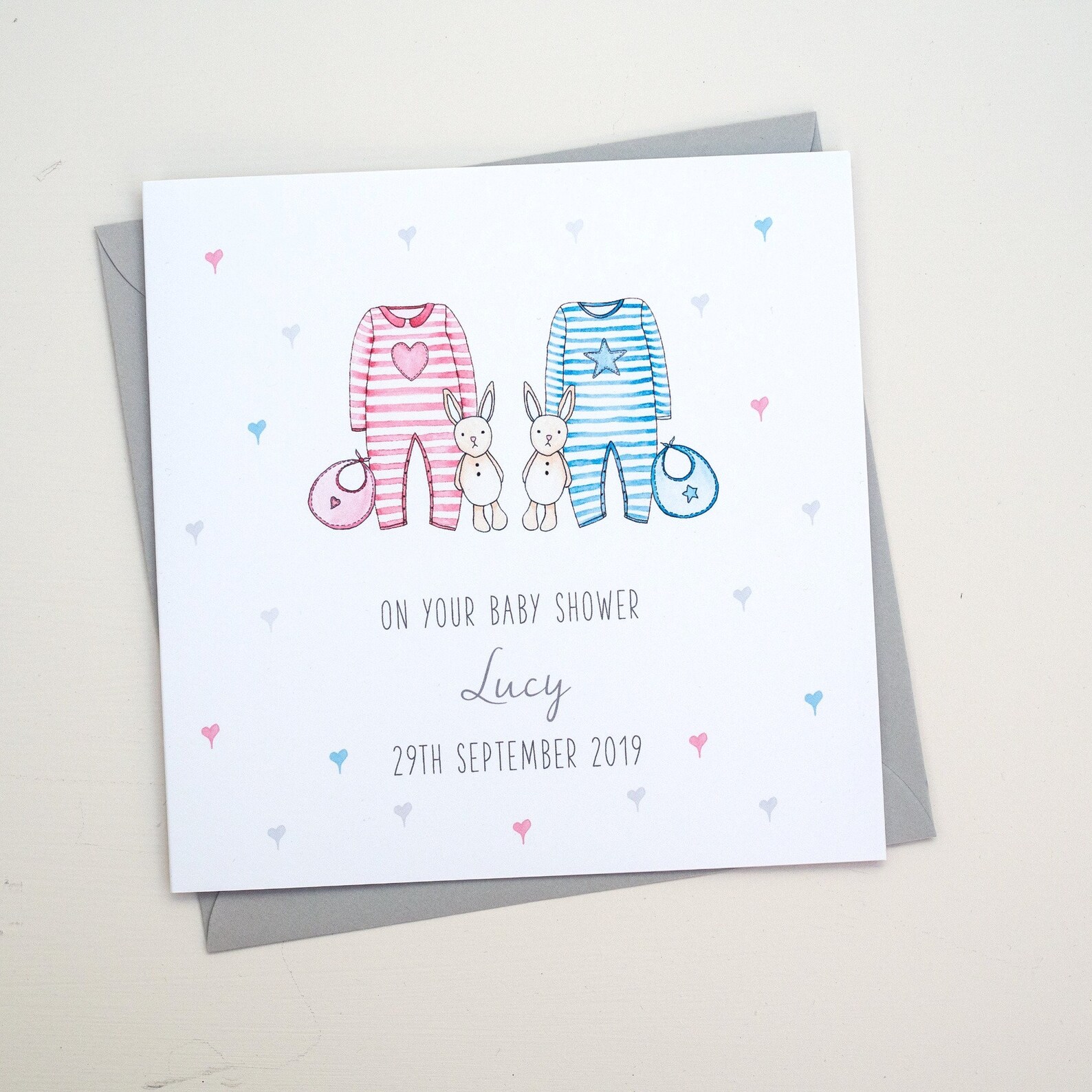 Personalised Twins Baby Shower Card Handmade Personalised Etsy UK