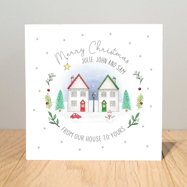 From our house to yours Christmas card - Neighbors Christmas Card - Home Christmas Card