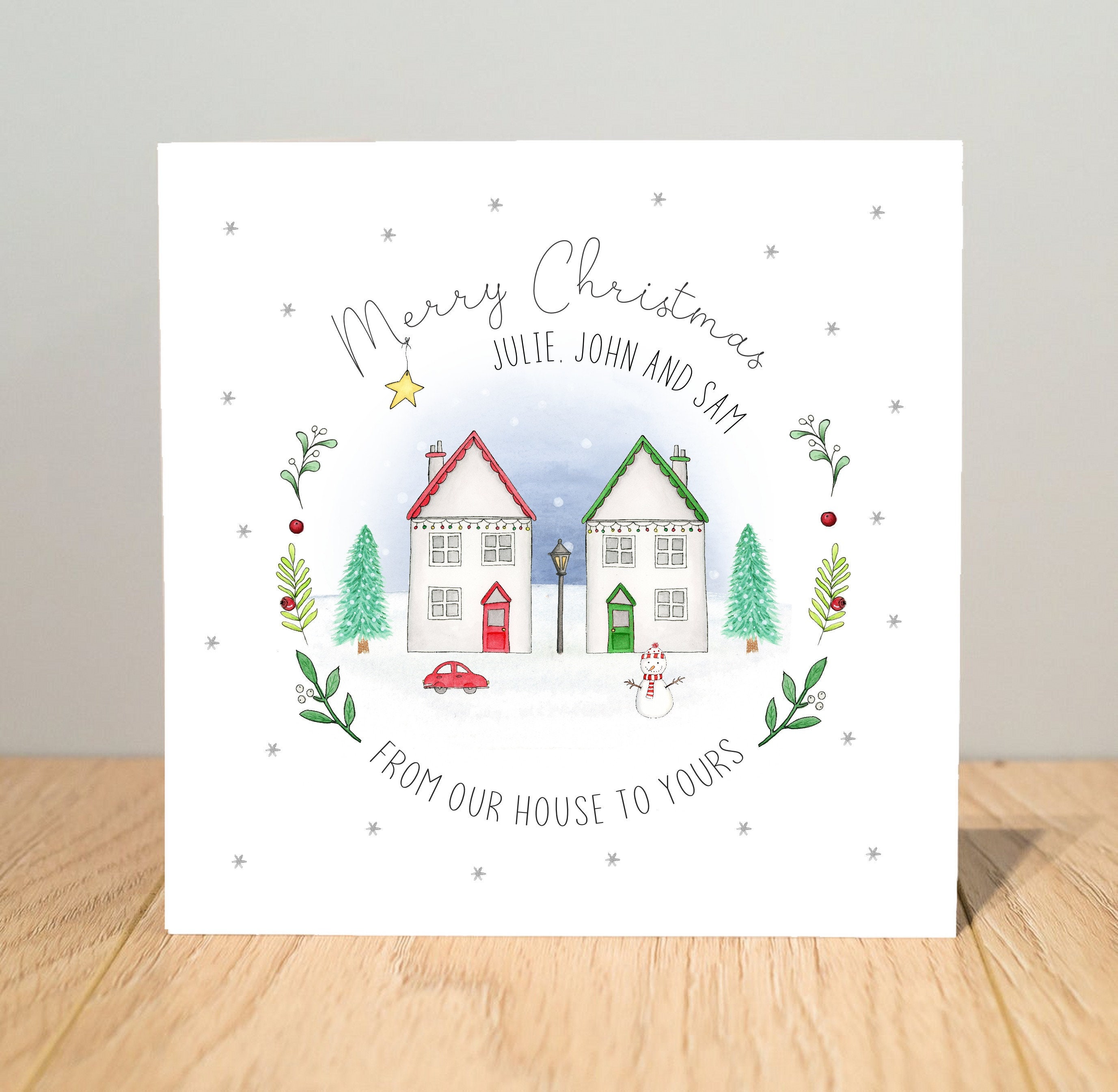 From Our House to Yours Christmas Card - for Neighbours or Family - Etsy UK