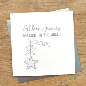 Personalised New Baby Card, Baby Boy Card, Baby Girl Card