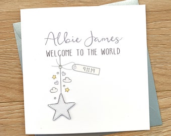 Personalised New Baby Card, Baby Boy Card, Baby Girl Card