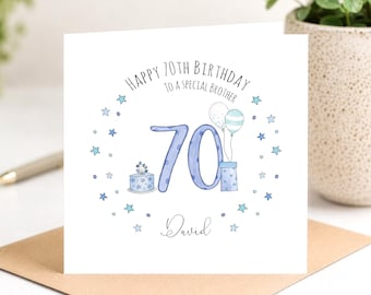 Personalised 70th Birthday Card For Him, Brother, Friend