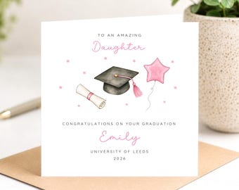 Personalised Graduation Card For A Girl, Daughter, Granddaughter, Niece