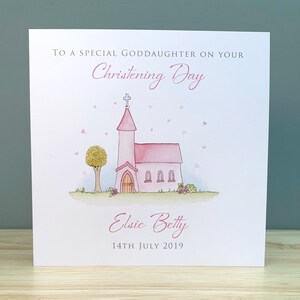 Personalised Handmade Christening Card Goddaughter Christening Card Daughter Christening Card Granddaughter Christening Card image 4