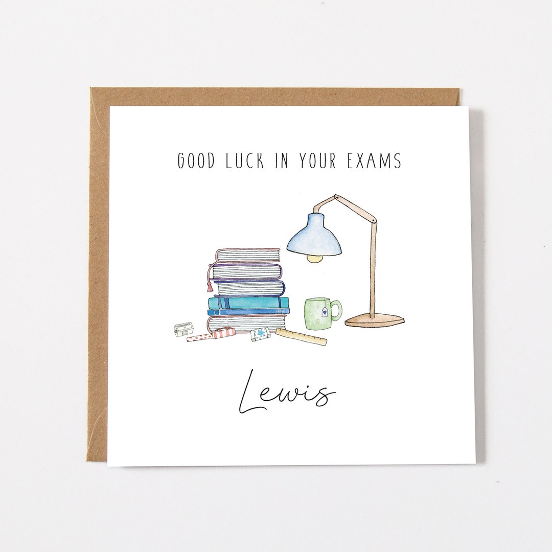 Personalised Good Luck in Your Exams Card - GCSES A Levels - Etsy UK